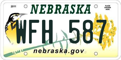 NE license plate WFH587