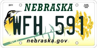 NE license plate WFH591
