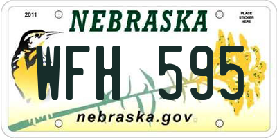NE license plate WFH595