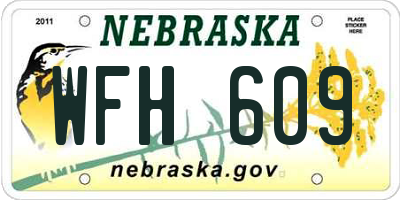NE license plate WFH609