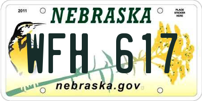 NE license plate WFH617