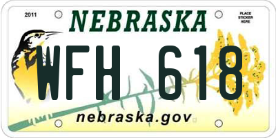 NE license plate WFH618