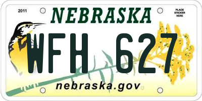 NE license plate WFH627