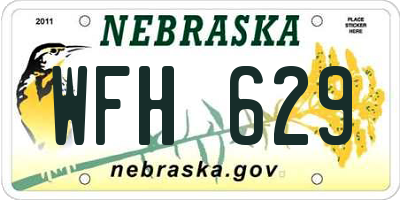 NE license plate WFH629