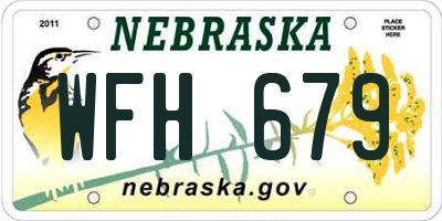 NE license plate WFH679