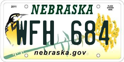NE license plate WFH684