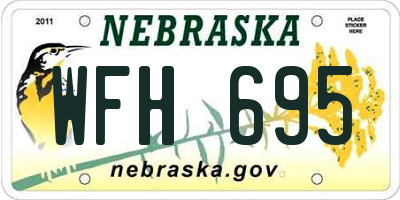 NE license plate WFH695