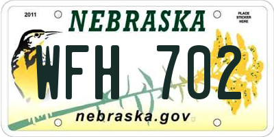 NE license plate WFH702