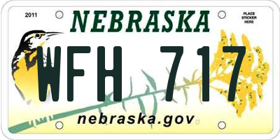 NE license plate WFH717