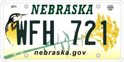 NE license plate WFH721