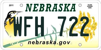 NE license plate WFH722