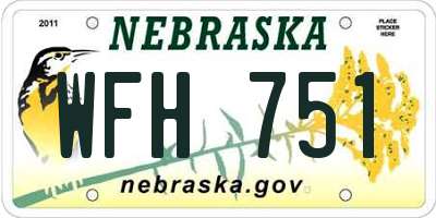 NE license plate WFH751