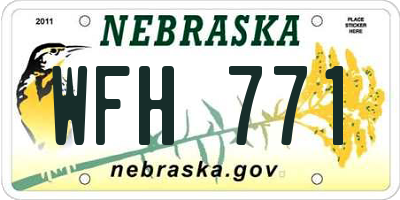 NE license plate WFH771