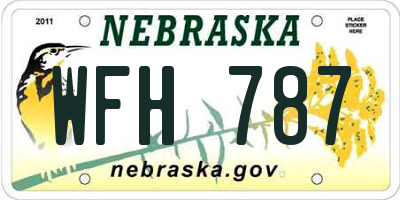 NE license plate WFH787