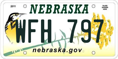 NE license plate WFH797