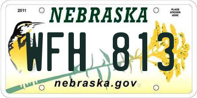NE license plate WFH813