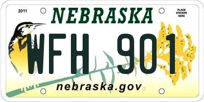 NE license plate WFH901