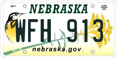 NE license plate WFH913