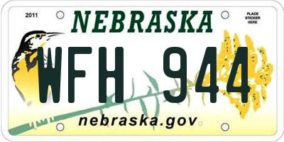 NE license plate WFH944
