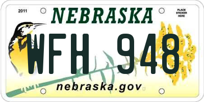 NE license plate WFH948