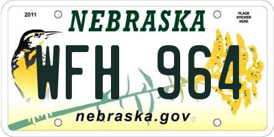 NE license plate WFH964