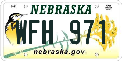 NE license plate WFH971