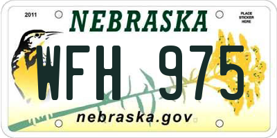 NE license plate WFH975