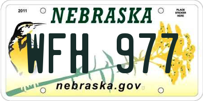 NE license plate WFH977