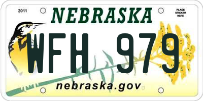 NE license plate WFH979