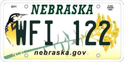 NE license plate WFI122