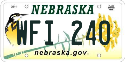 NE license plate WFI240