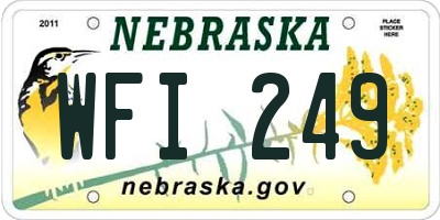 NE license plate WFI249