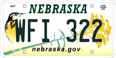 NE license plate WFI322