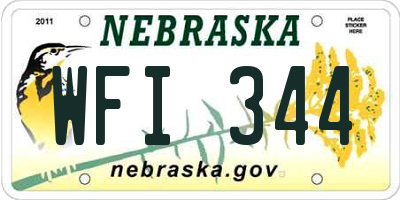 NE license plate WFI344