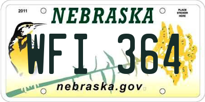 NE license plate WFI364