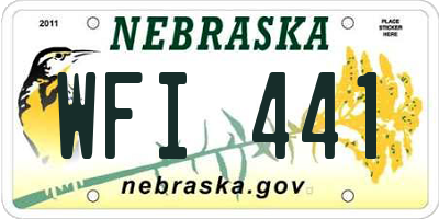 NE license plate WFI441