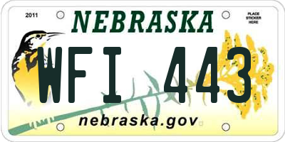 NE license plate WFI443