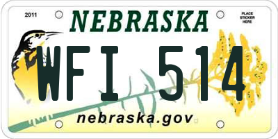 NE license plate WFI514