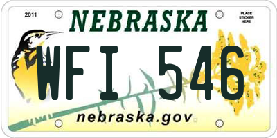 NE license plate WFI546