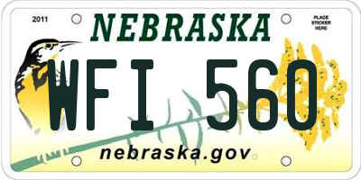 NE license plate WFI560