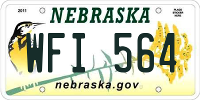 NE license plate WFI564