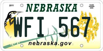 NE license plate WFI567