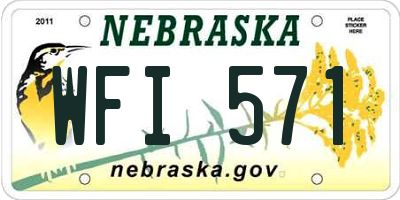 NE license plate WFI571