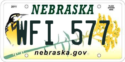 NE license plate WFI577