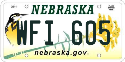 NE license plate WFI605