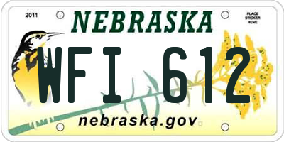 NE license plate WFI612