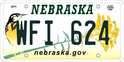 NE license plate WFI624
