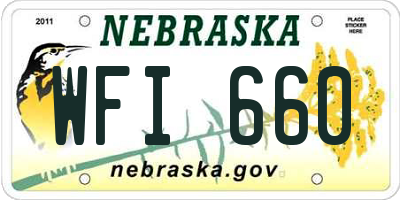 NE license plate WFI660