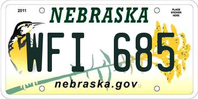 NE license plate WFI685
