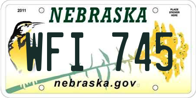 NE license plate WFI745